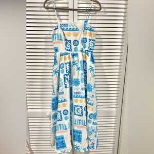 Flying Tomato Blue White Coastal Print Sundress | Mediterranean Print